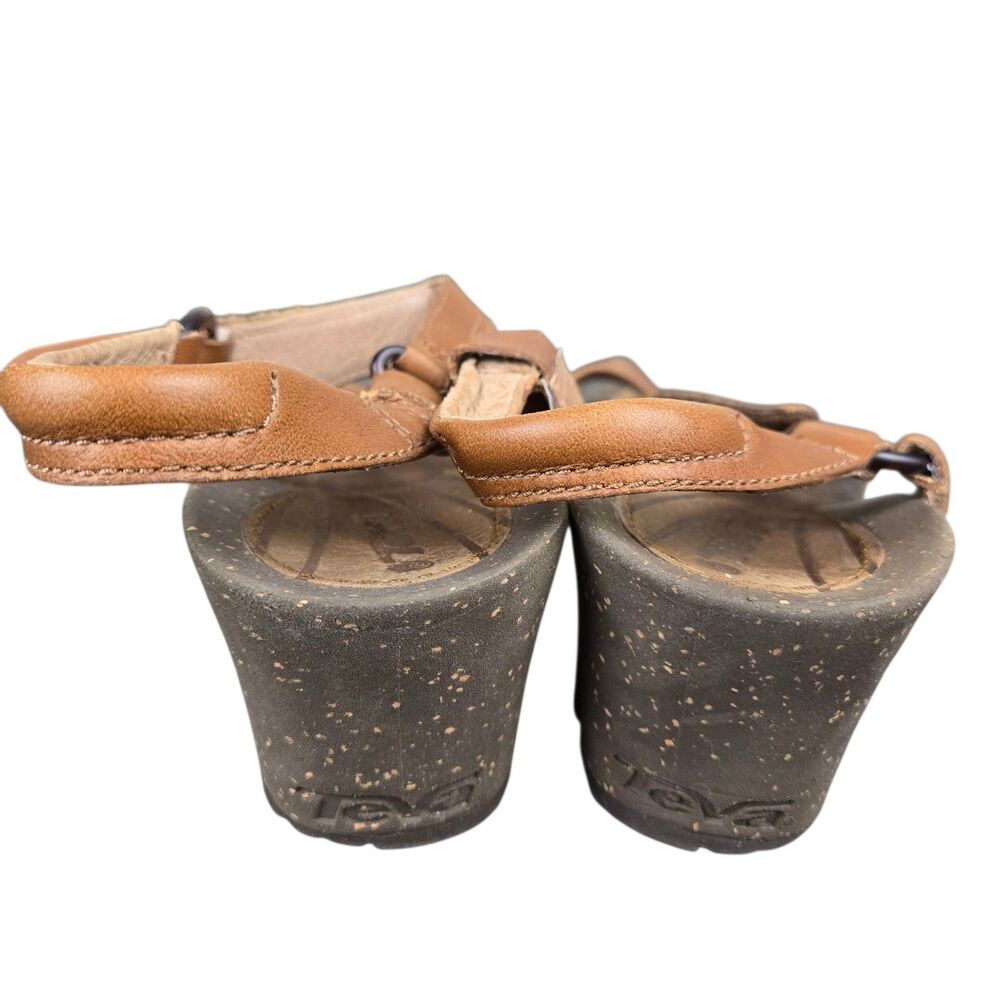 Teva Cabrillo 1001027 Strap Wedge Sandals Brown Leather Size 9.5 Ankle Strap - Picture 8 of 12